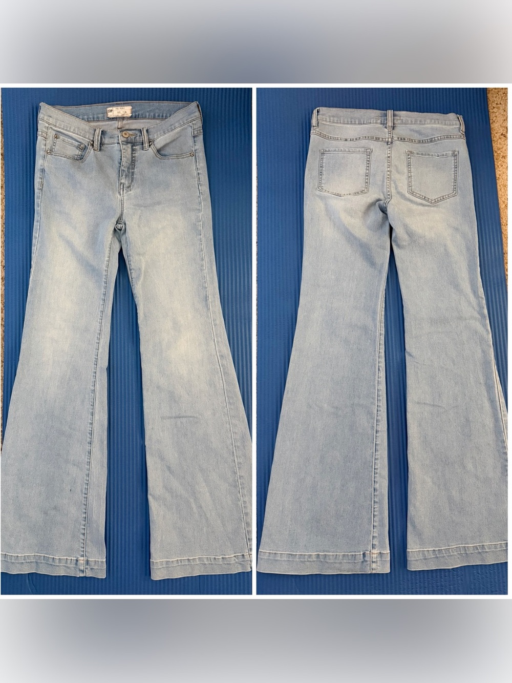 HTF Free People Midrise Flare 70’s Jeans Light Wash SZ 28 - Picture 2 of 6